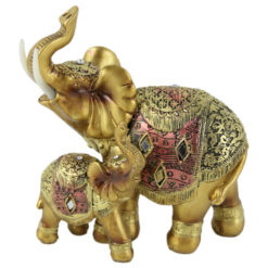 Figurina elefant din rasina aurie 15 cm