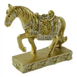 Figurina cal din rasina aurie 7 CM