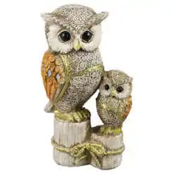 Figurina doua bufnite, din rasina aurie 17 CM