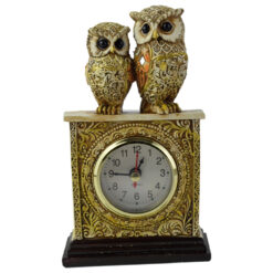 Figurine bufnita din rasina cu ceas 10x16 CM