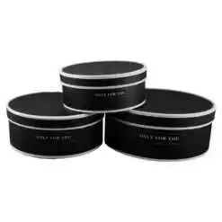 Set 3 cutii de cadou rotunde "Only for you" negru