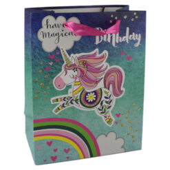 Punga cadou din hartie 18x23 CM  "Have a magical birthday" Unicorn