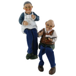 Alternative view of Set figurine Batrani din rasina cu picioare din textil 17 CM, 2 modele