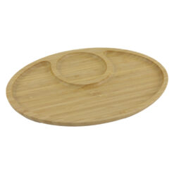 Platou compartimentat din bambus 28x19 CM