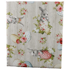 Fata de masa de Paste 65 x 65 cm, 80 % bumbac + 20 poliester, Iepurasi cu oua colorate