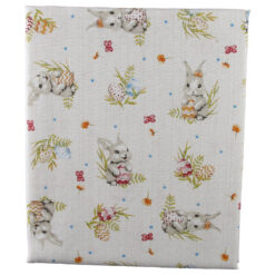 Alternative view of Fata de masa de Paste 65 x 65 cm, 80 % bumbac + 20 poliester, Iepurasi cu oua colorate