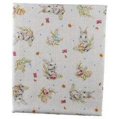 Alternative view of Fata de masa de Paste 120 x 140 cm, 80 % bumbac + 20 poliester, Iepurasi cu oua colorate