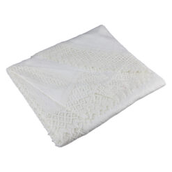 Fata de masa traditionala din bumbac, ovala, 160x130 CM, Alb