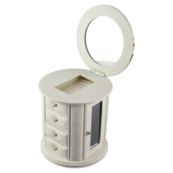 Alternative view of Cutie bijuterii rotunda din piele ecologica 18x20 CM Flower