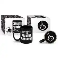 Cana ceramica 300 ml "Citeste printre randuri!" in cutie decorativa - Boss Mug