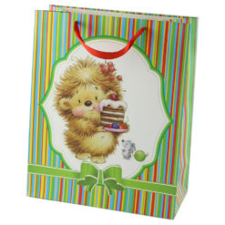 Punga cadou din hartie 26x32 CM - Arici cu tort