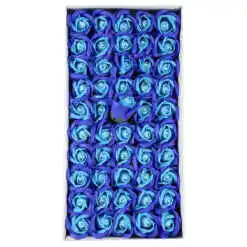 Trandafiri de sapun, 5 CM, 50 de bucata/cutie - Albastru inchis duo