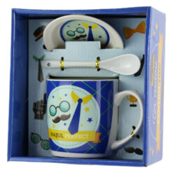 Cana cu farfurie si lingurita din ceramica "Nasul Perfect"