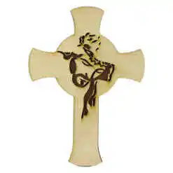 Alternative view of Cruce de perete din lemn cu Isus 18x25 CM