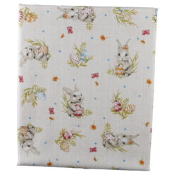 Fata de masa de Paste 140 x 180 cm, 80 % bumbac + 20 poliester, Iepurasi cu oua colorate
