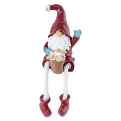 Figurina Spiridus cu floare din rasina 13 CM