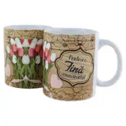 Cana ceramica "Pentru o Fina minunata!" 330 ml