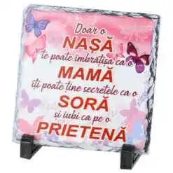 Placa ardezie "Doar o Nasa" 14x14 CM
