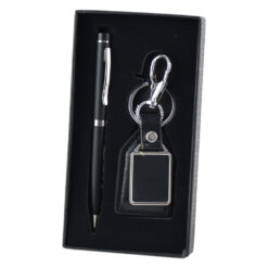 Set cadou pentru barbati, Breloc si pix, Negru