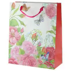 Punga cadou din hartie 26x32 CM - Bujori