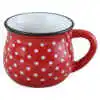 Cana ceramica cu buline albe 230 ml, Rosu