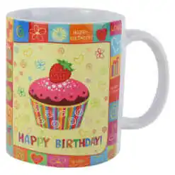 Cana ceramica "Happy Birthday"- Strawberry Muffin, 330 ml