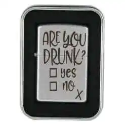 Bricheta metalica "Are you drunk?", 3.5x5.5 CM, Argintiu