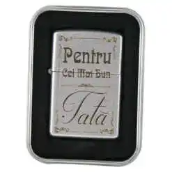Bricheta metalica "Pentru cel mai bun Tata", 3.5x5.5 CM, Argintiu