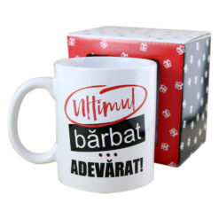 Cana ceramica Boss Mug "Ultimul barbat Adevarat!", 300 ml, in cutie decorativa