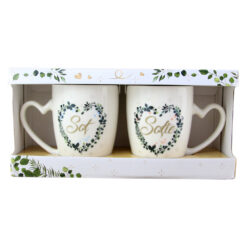 Set 2 cani din ceramica "Sot/Sotie", 350 ml, in cutie cadou