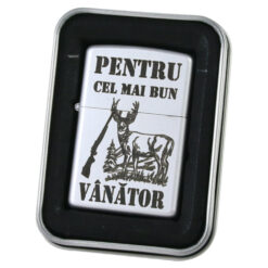 Bricheta metalica "Pentru cel mai bun Vanator", 3.5x5.5 CM, Argintiu
