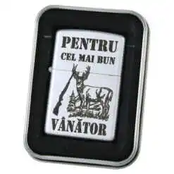 Bricheta metalica "Pentru cel mai bun Vanator", 3.5x5.5 CM, Argintiu
