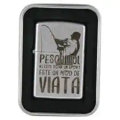 Bricheta metalica "Pescuitul nu este...", 3.5x5.5 CM, Argintiu