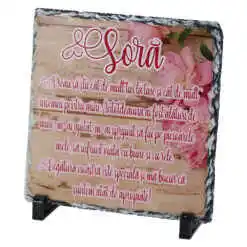 Placa ardezie "Pentru cea mai buna Sora!" 19x19 CM