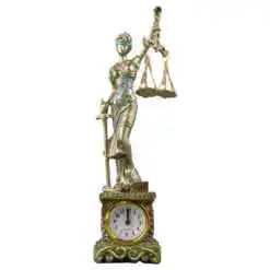 Statueta Justice cu ceas, din rasina 7x27 CM
