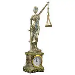 Alternative view of Statueta Justice cu ceas, din rasina 7x27 CM