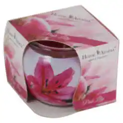 Lumanare parfumata in pahar Pink Lily, Home Aroma 220 gr