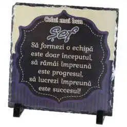 Placa ardezie "Celui mai bun Sef..." 19x19 CM