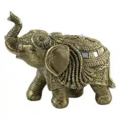 Figurina Elefant din rasina 14x13 CM, Auriu