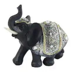 Figurina elefant din rasina negru 10 cm