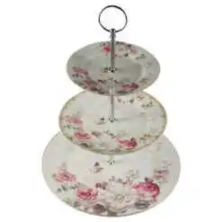 Platou din ceramica cu 3 nivele, Flower