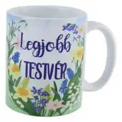 Cana ceramica "Legjobb Testver", 330 ml, Florile primaverii