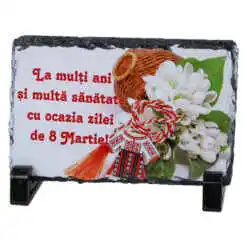 Placa ardezie "La multi ani! 8 Martie", 14x9 CM