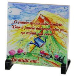Placa decorativa "O femeie isi cunoaste limitele...", 15x15 CM