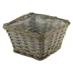 Ghiveci din rachita gri 17x10 CM