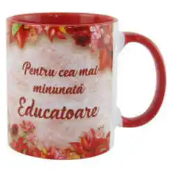 Cana ceramica "Pentru cea mai minunata Educatoare" 330 ml