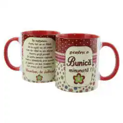 Cana ceramica "Pentru o Bunica minunata", 330 ml