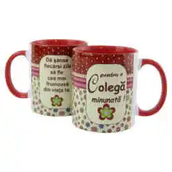 Cana ceramica "Pentru o Colega minunata", 330 ml