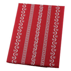 Fata de masa cu motiv traditional 140x180 CM, din bumbac, rosu cu alb