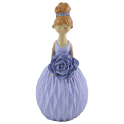 Figurina Fetita din rasina cu floare 13 CM, Mov